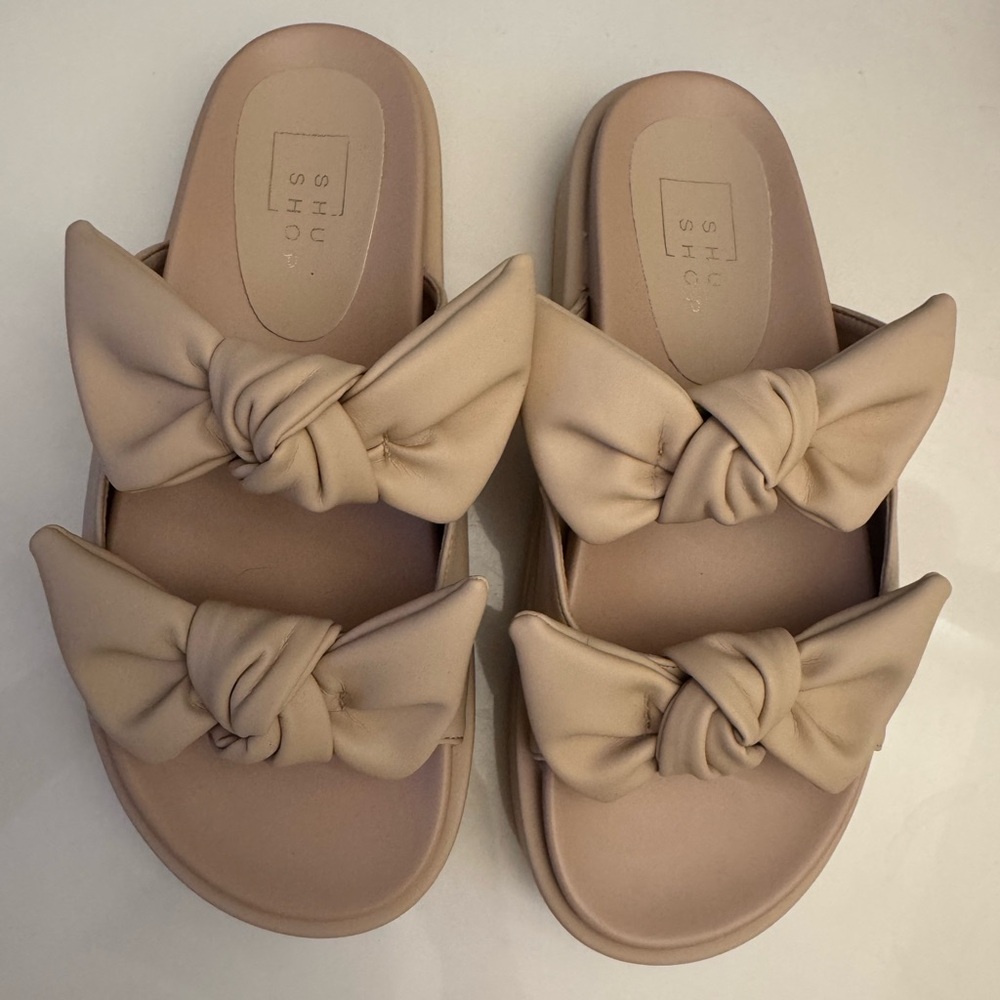 SHUSHOP Kiki Bow Flatform Slide Sandal - Picture 2 of 9